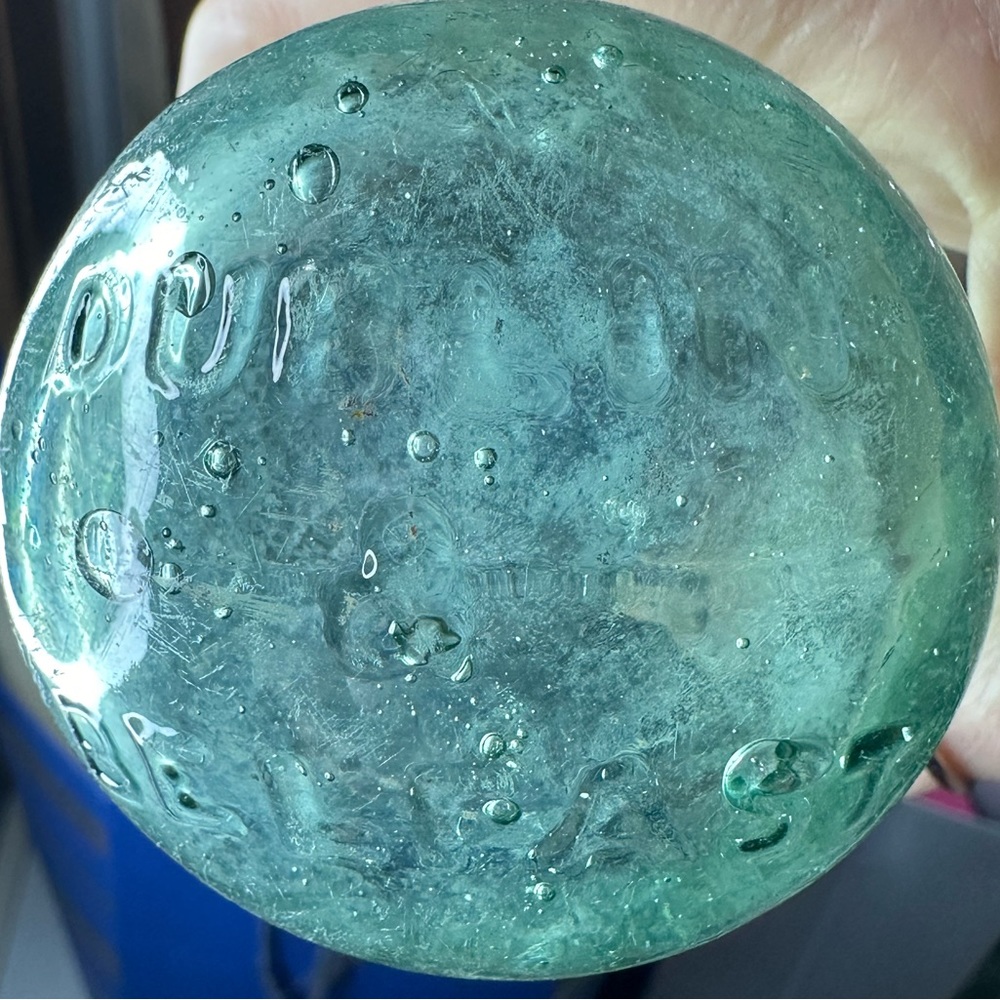 Antique 1800s Light Green Torpedo Bottle, 9” tall - Picture 3 of 7